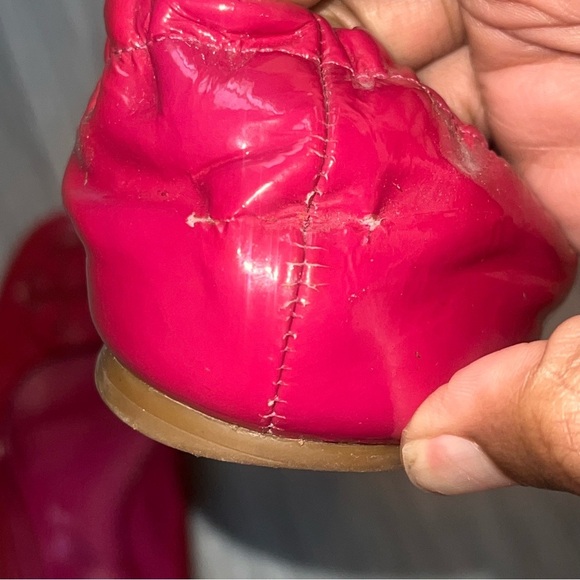 Tory Burch Reva hot Pink patent leather Ballet Flats Size 7 - Picture 4 of 8